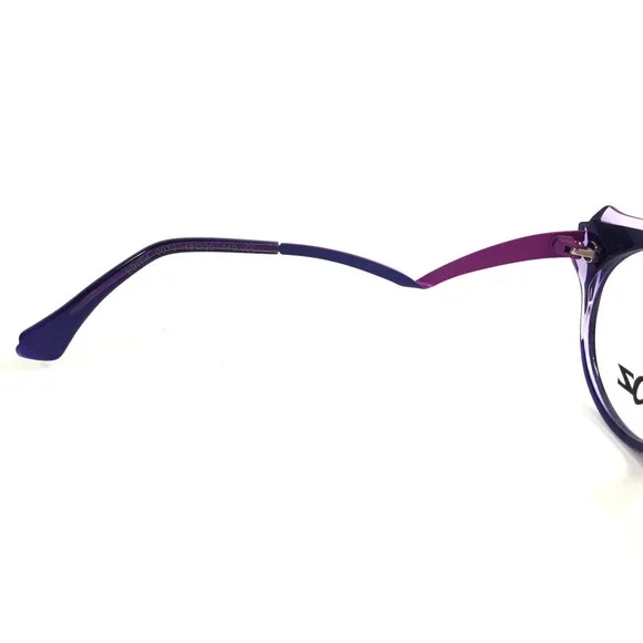 BOZ Eyeglasses Frames EDITH 0070 Black Noir Purple with Stone Amethyst 48-20-140 - Picture 8 of 11